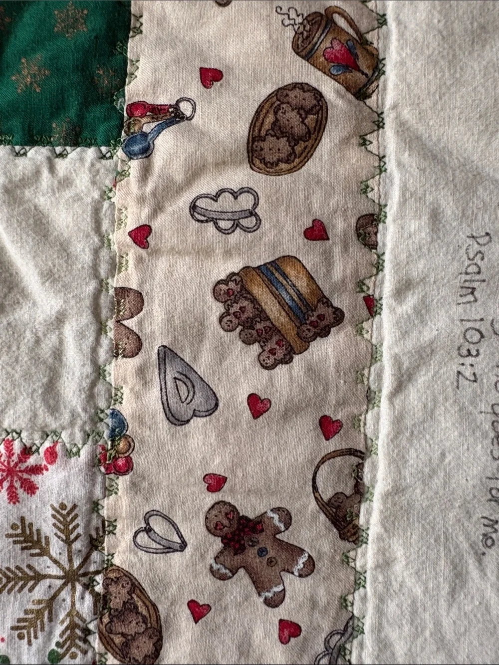 Child’s Reversible Christmas Quilt. Size 55”X 40”.